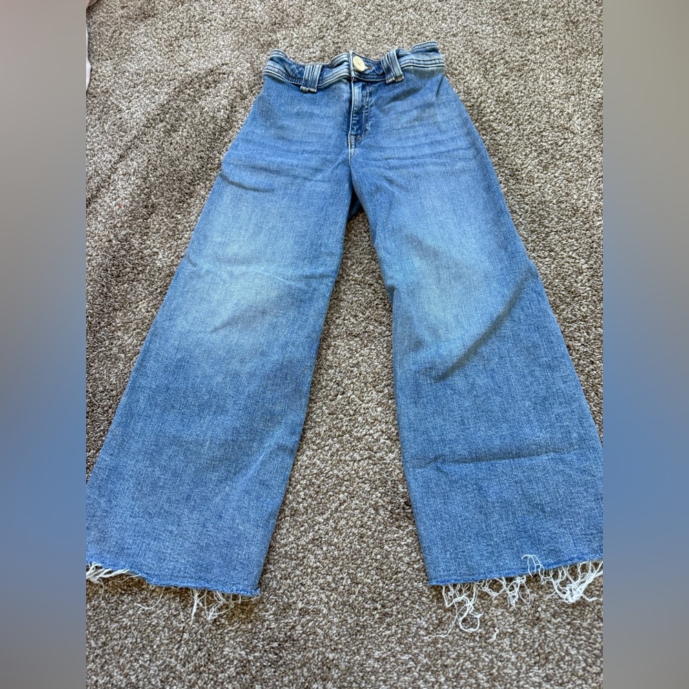 Zara girls straight marine Wide-Leg Jeans size 8